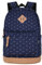 SAMGOO Unisex Leinwand Einfache Rucksäcke Daypack mit Laptopfach Freizeitrucksack Schulrucksack (Navy blau Tupfen)