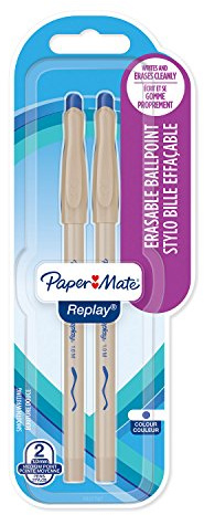 Paper Mate Replay - Penna a sfera cancellabile Lotto da 2 blu