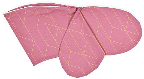 KraftKids – Funda de cojín de lactancia con líneas doradas sobre rosa, funda para cojín de lactancia, longitud del borde exterior 190 cm, funda de cojín de lactancia con amor hecha a mano en la UE