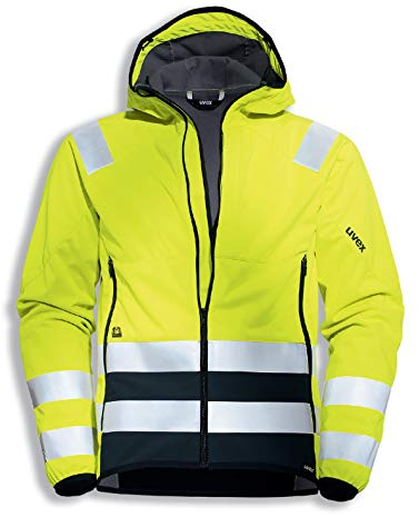 Uvex Construction Flash Storm Herren-Arbeitsjacke - Warngelbe Männer-Softshelljacke - Leicht & Atmungsaktiv XXL