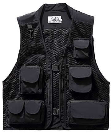 Outdoor-Weste Sommer Anglerweste Superleichte Atmungsaktive Netzweste für Fotografie und Wandern Mutil-Tasche Damen Herren