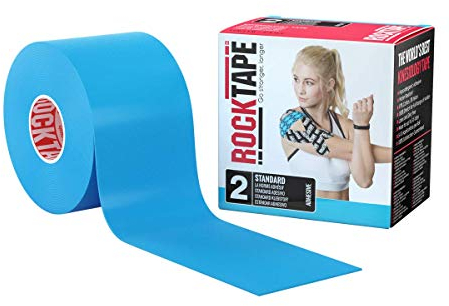 RockTape Standard Kinesiology Tape - Hypoallergenes Sporttape für Verletzungsrehabilitation, Muskelunterstützung - Wasserdicht, dehnbar, komprimierend - Blau - 5cm x 5m