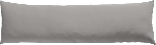 REDBEST Seitenschläferkissenbezug Single- Jersey San Francisco, grau Größe 40x200 cm - weiche Qualität, bügelfrei, praktischer Reißverschluss, 100% Baumwolle