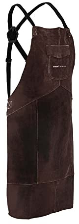 Stamos Welding Group Tablier De Soudeur Soudage Soudure Habit Vêtement Protection SWA03XL (Cuir Croûte De Bovin, Taille XL, 109 x 63,5 cm, Coutures KEVLAR®, Fermetures À Clic)