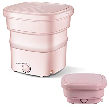 Washers Mini Lavatrice Pieghevole, Lavatrice elettrica Portatile con Funzionamento a manopola, Secchio per Lavanderia Personale Piccola Lavatrice per Viaggi in Campeggio