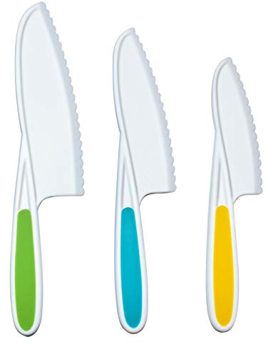 Kindersicheres Kunststoff-Nylonmesser, 3-teiliges Kindermesser.