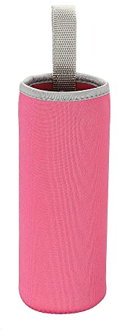 sourcing map Water Bottle Sleeve 500ml Neoprene Carrier Insulated Non Slip Protective Glass Bottles Cover with Strap for Cool or Hot Drinks, Rose Red 2 Pack