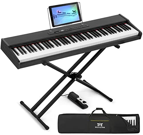 MUSTAR 88 Key Piano Keyboard Semi Weighted, Portable Digital Piano MEP-2400