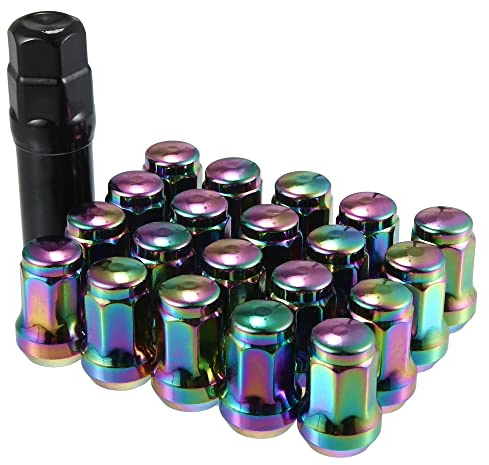 X AUTOHAUX M12 x 1,25 Radmuttern, 32 mm, 21 Stück, mehrfarbig