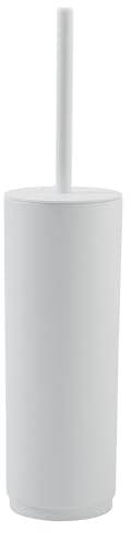 Gedy Sharon Scopino Bagno WC in Plastica Leggera e Resistente Colore Bianco Finitura Opaca, Scopino WC con Ciuffo in Setole Nere in Nylon, Scopino Bagno da Appoggio, Portascopino 100% Made in Italy