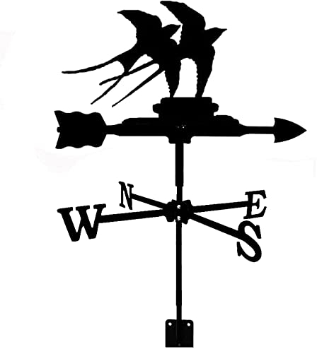 DEAVER Wetterfahne, Wetterfahne aus Metall, Retro, mit Windmesser zur Anzeige und Messung der Windrichtung, Dachdekoration aus Schmiedeeisen, Gartendekoration