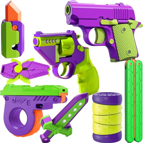 BLOOOK Fidget Toy Pistole,Figity Spin Fingerspiele,Fidget Slider Anxiety Toys,aus Plastik,Mini 1911 Gun Toy,Anti Stress Figit Spielzeug, Teenager Erwachsene Kinder