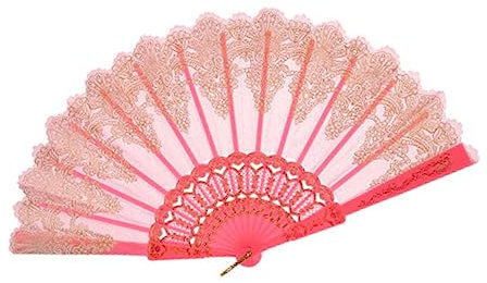 Cabilock Chinese Silk Fan Hand-held Folding Fan Traditional Chinese Hand Fan Decorative Fan Great for Family Friends