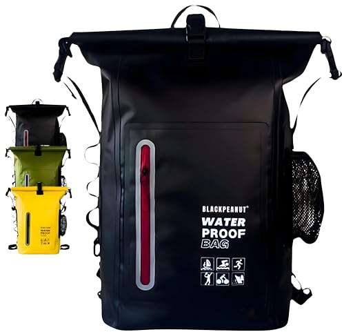 Blackpeanut Wasserdichter Rucksack mit 25 Litern, Bequeme Trockentasche mit Außentasche für Wasserflasche, Drybag, Ideal für Wasseraktivitäten und Outdoor
