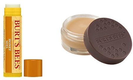 Burt's Bees 100 Prozent Natürliche intensive Lippenpflege, für die Nacht, 7,08 g & 100 Prozent Natürlich Lippenbalsam, Bienenwachs mit Honig, 1 Stift
