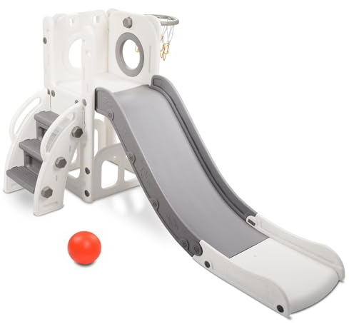 HLC Scivolo per Bambini, Scivolo per Bambini al Coperto/All'aperto, Con Supporto per Basket，Scivolo per Bambini da Casa Interno Adatto per Bambini da 1 a 3 Anni