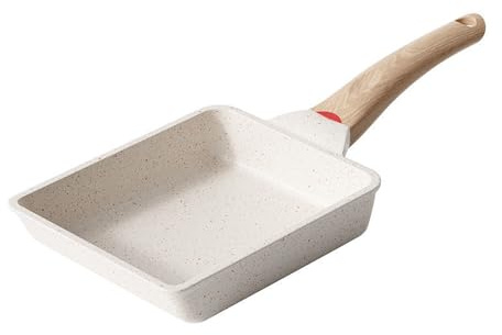 SLONUVLND Tamagoyaki Pan,Japanese Omelette Pan,White Tamagoyaki Egg Pan