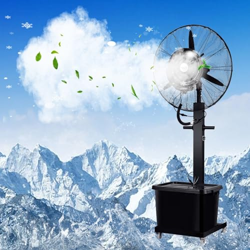 DYUNCZ Ventilador Pulverizador - Ventiladores de Agua, Ventilador Nebulizador con Tanque de 11 Galones, 3 Vientos Fuertes, Ventilador de Pulverización de Enfriamiento de Nebulización de Agua(71cm/28)