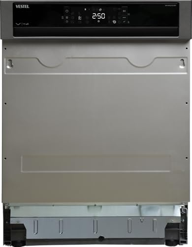 VESTEL DWI 8402 DX WIFI teilintegrierbarer Geschirrspüler, 60 cm breit, 14 Maßgedecke mit Besteckschublade, 8 Programme,WiFi, AquaStop, Dark Inox