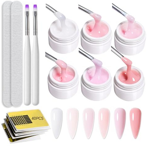 Builder Gel for Gel Nails 6 Farben Nails UV Set Aufbaugel für Gelnägel