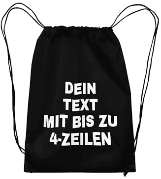 NIMAMA Turnbeutel Baumwollbeutel Bedrucken Lassen - Mit Wunschtext personalisiert - Einkaufstasche als Geschenk für Damen und Herren selbst gestalten