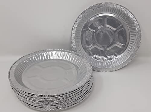Foglish Home & Garden 50 x Aluminium Foil 8 20cm Round Pie Flan Tart Plate Kitchen Baking Airfryer Oven BBQ 20x1.6cm 323cc