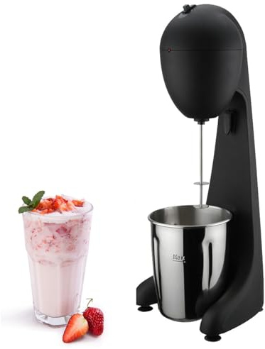 Electric Milkshake Mixer - Classic 100W Automatic Milkshake Maker with 2 Speed Settings, 450ML Mixing Cup, and Stirring Stick for Cafes and Bars - Retro Design, Compact Size