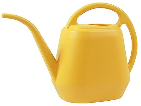 Annaffiatoio per interni ed esterni, 4 L, annaffiatoio da giardino con beccuccio lungo in plastica per piante in vaso e cesti sospesi - Irrigazione precisa, essenziale per la casa (giallo)