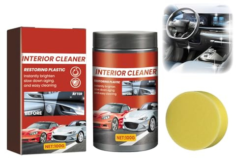 Car Interior Cleaning Kit,Car Plastic Restorer Black,Leather Cleaner & Conditioner,C-ar Plastic Revitalizing Coating Agent,Pla-stic & Trim Restorer for C-ar Seats,Upholstery,Bumpers & Sofas,Ca-r Wax