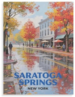 Saratoga Springs New York，3D Puzzle 1000 Stück, Holz Montiert DIY Puzzle Montage Spielzeug Für Kinder, Holz Puzzle Holz Geschenk（75x50cm）-HL79