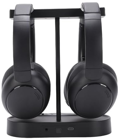 Zhjvihx Doppie Cuffie Wireless per TV, Stereo HiFi a Bassa Latenza, Comode Cuffie per Anziani, 40 Ore di Riproduzione, TV con Voce Chiara, Commutazione Continua per Dispositivi