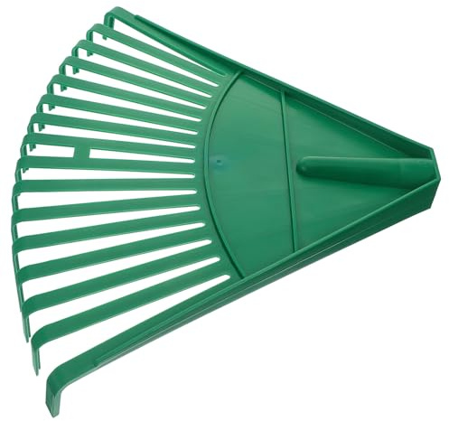 Housoutil Rastrello per Foglie e Prato in Plastica Verde, Utensile Manuale da Giardinaggio Resistente, per Raccolta Foglie e Cura del Prato in Giardino e Orto