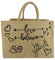 Domelo Einkaufskörbe. Bedruckte Einkaufstasche. Jute Tasche groß. Korbtasche, wasserabweisenden Strandtasche. Jutetaschen Shopper als Shopping bag. Nachhaltige Tragetasche (Love Herz)