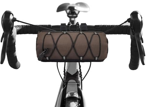 Topactive Borsa per Manubrio e Zaino per Gravel, Bikepacking, Impermeabile, Accessori per Bicicletta (Marrone)