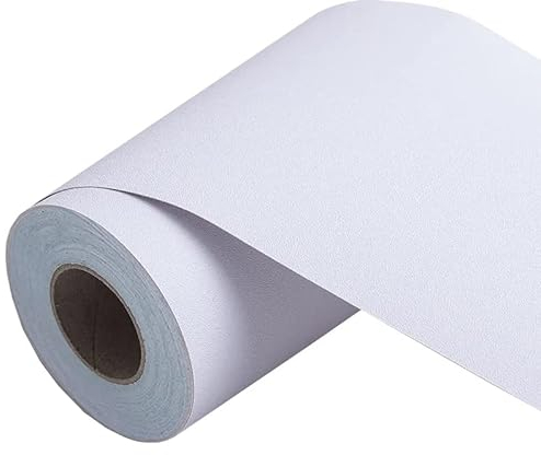VisitRyl Bordo Per Carta Da Parati Impermeabile, Decorazione Autoadesiva Rimovibile Per Cucina, Bagno, Piastrelle, Bianco Puro 5cm X 500cm