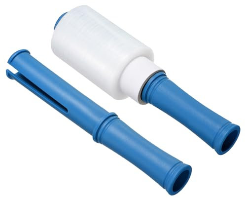 PATIKIL 4 X 492ft Schrumpffolie mit 2 Handgriff Streckfolie mit Spender Stretchfolie Abroller Klein Hand für Möbel Einpacken Umzug Verpacken Lagerräume