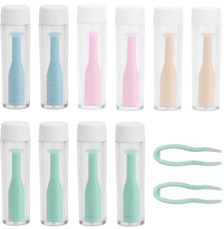 10 Pezzi Ventosa per Lenti a Contatto, Strumento Togli Inseritore con Pinzette Lenti a Contatto Ausili per L'Uso delle Ventose Accessorio Indispensabile per Rimuovere per Uso Quotidiano e in Viaggio