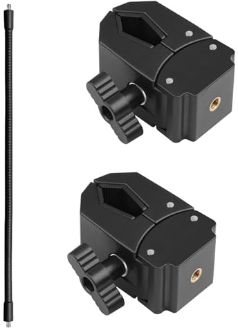 Fotografie Doppel U Klemme mit flexiblem Schwanenhals zum Halten von Kameras, Lichtern, Mikrofonen in verschiedenen Positionen, Verstellbarer Fotografie Flexibler Arm, doppelte Starke Klemme