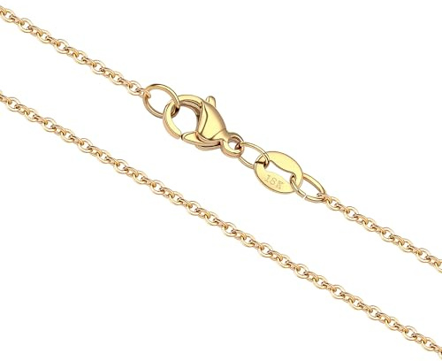 Tibond 18K Yellow Gold Chain for Women Men, Snake/Box/O-Chain Necklace 18-24 Inch Lengths Suitable for Layering or Pendants (O-Chain, 22, Inches)