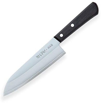 Kanetsugu - Couteau de cuisine japonais professionnel enÂ acier carbone - lame ultra-aiguisée et manche en bois Santoku 17 cm
