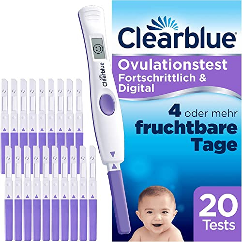 Clearblue Kinderwunsch Ovulationstest-Kit Fortschrittlich und Digital, 1 Testhalterung Digital und 20 Ovulationstests