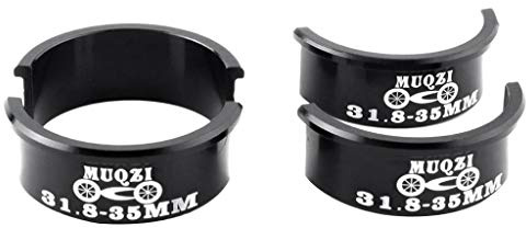 CUTICATE 4 Stücke 31,8mm Bis 35mm Fahrrad Lenker Shim Aluminiumlegierung Adapter Ersatz - Schwarz