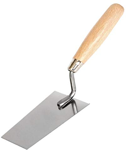 Toolty Stainless Steel Bucket Trowel - 160mm - Wooden Handle - for Scooping and Scraping: Mortar, Cement, Plaster - Masonry, Brickwork DIY - TLTY-0203