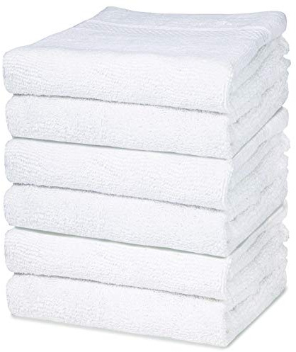 IBIMZA Hand Towel - Soft & Super Absorbent White Hand Towels for bathroom, Ring Spun Quick Dry Egyptian Cotton Hand Towel Set of 6 Bathroom Hand Towels White - (40 x 70 cm)