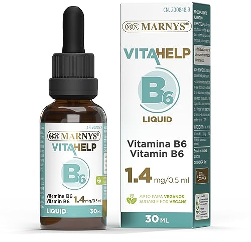 Marnys Vitamina B6 Líquida, Combate El Cansancio y la Fatiga, Botella con Pipeta 30 Ml 90 g