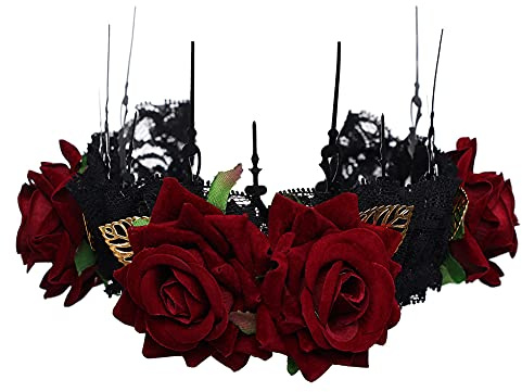 COSDREAMER Gothic Lolita Rose Blume Stirnband Punk Krone Haarbänder