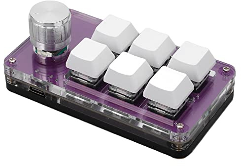 Sanpyl Mini Macro Mechanical Gaming Keyboard, 6 Keys One Handed USB PC Keypad with Knob, Programmable Shortcut Custom Function, for, for Vista