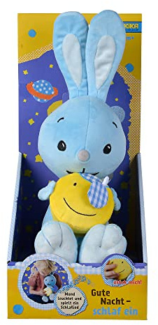 Simba Kikaninchen Gute Nacht Plüschtier 35cm, Licht und Sound, Plüschfigur aus kuschelweichem Plüsch, Mond leuchtet und spielt Schlaflied, ab den ersten Lebensmonaten