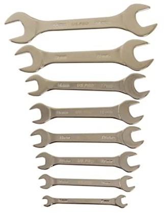 US PRO Tools 8pc Extra Flat Thin Double Open End Spanners 6-23mm 3875
