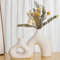 Sawoake Juego de 2 jarrones de cerámica blanca de doble montaña para decoración de estilo minimalista bohemio nórdico moderno, para salón, boda, mesa de cena, fiesta, oficina y dormitorio